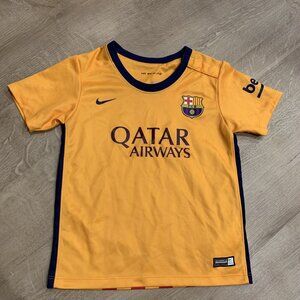 Nike FC Barcelona 2015 Yellow Soccer Football Jersey Kids Toddler 24-36 Months